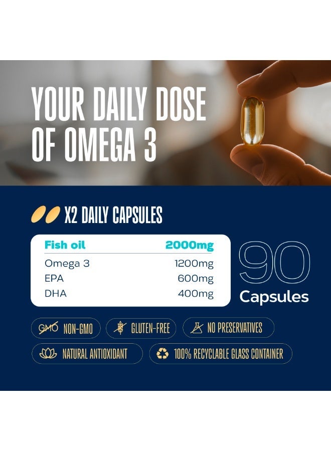 TONGIL Omega 3 Capsules - Fish Oil In Triglyceride Form - 1200mg EPA and 800mg DHA - High Standard Of Stability, Purity and Sustainability - 90 Softgels by TONGIL Estado Puro - Image 4
