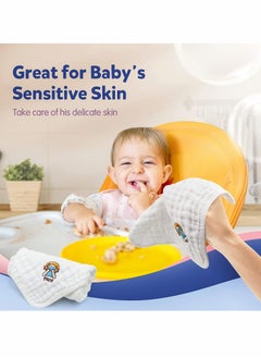 Excefore Baby Muslin Washcloths, Kids Face Towel Burp Cloths in Classified Design, Soft Fluffy Breathable Newborn Wash Wipes (6Pack)  - Image 3