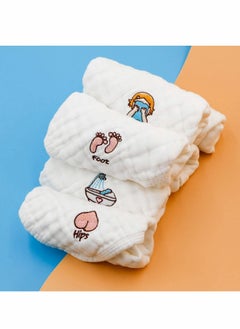 Excefore Baby Muslin Washcloths, Kids Face Towel Burp Cloths in Classified Design, Soft Fluffy Breathable Newborn Wash Wipes (6Pack)  - Image 2