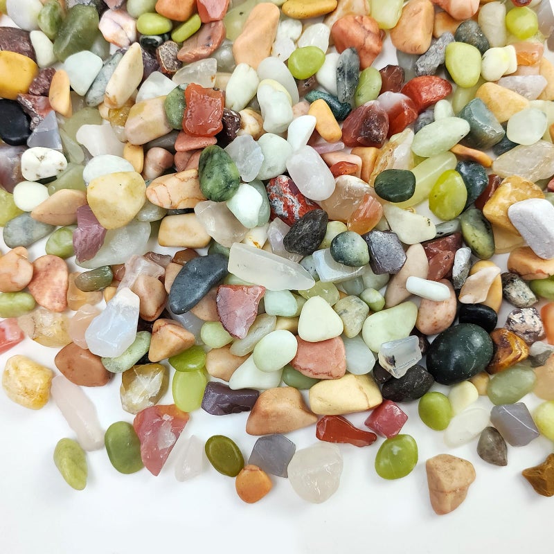 FANTIAN 2 Pounds Pebbles for Plants, 3/8 Inch Succulent Rocks, Decorative Polished River Rocks for Plants Indoor, Vases, Cactus Planters, Bird Bath, Craft and Fairy Garden - Image 1