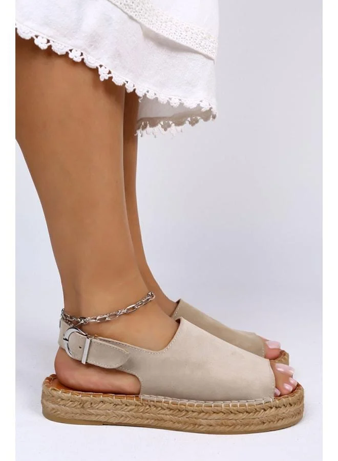 Manijero  Juana Genuine Leather Light Beige Sandal. for Women | Best Price UAE