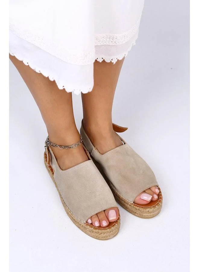 Manijero  Juana Genuine Leather Light Beige Sandal. for Women | Best Price UAE