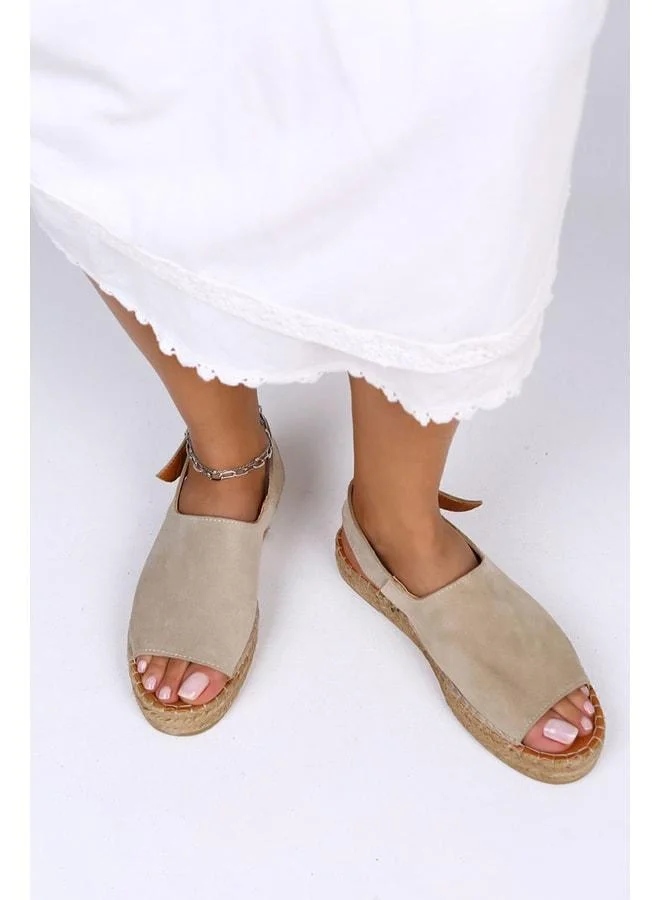 Juana Genuine Leather Light Beige Sandal.