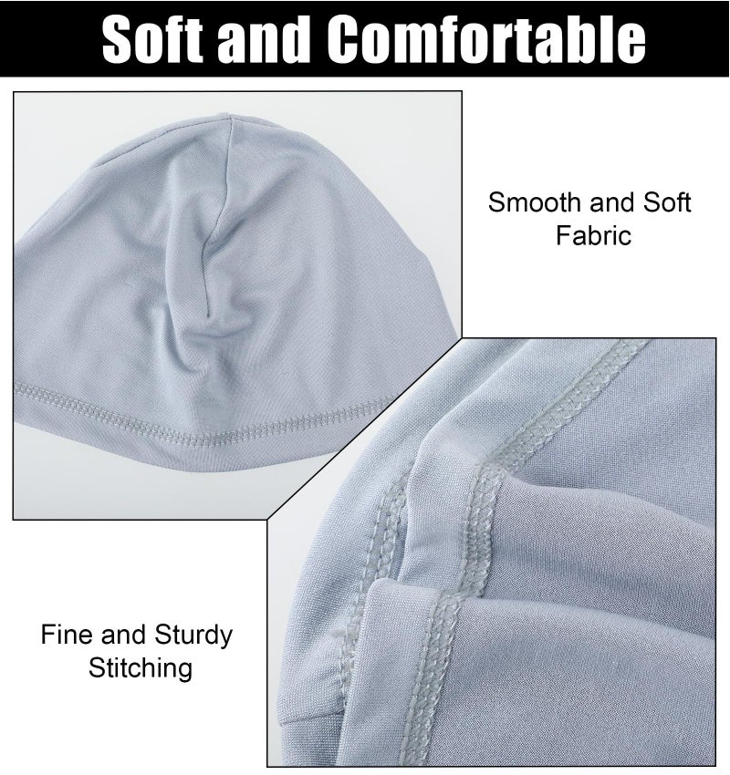 ValueBargain Sleep Cap Men, 4 Pcs Sleeping Cap for Men, Headcaps for Men's Sleeping (4 Colors, Stretch 20-23 Inch) Multi-Colored - Image 4