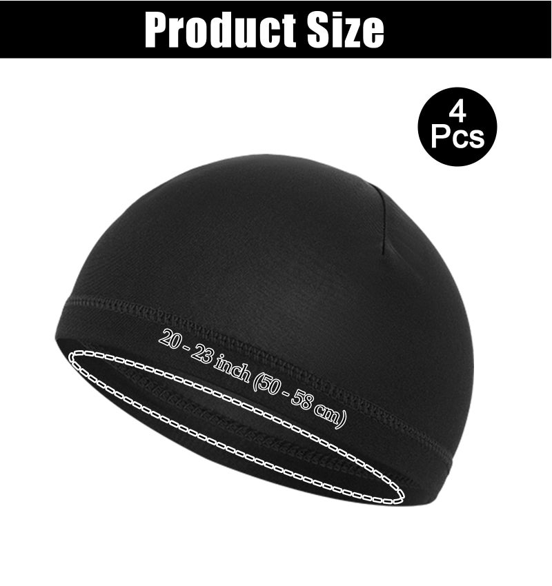 ValueBargain Sleep Cap Men, 4 Pcs Sleeping Cap for Men, Headcaps for Men's Sleeping (4 Colors, Stretch 20-23 Inch) Multi-Colored - Image 3
