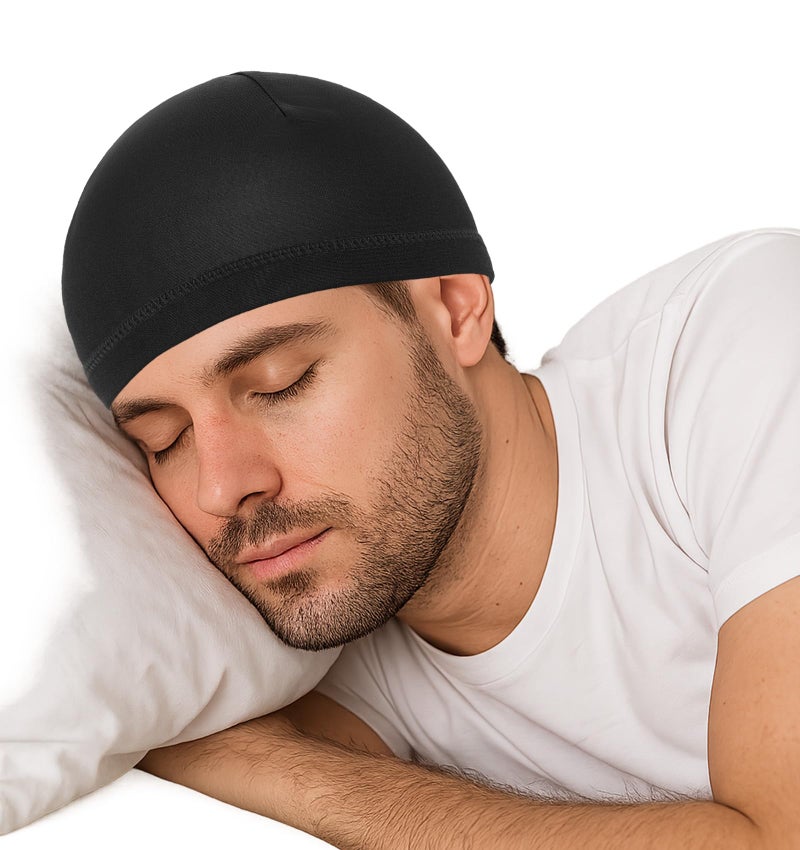 ValueBargain Sleep Cap Men, 4 Pcs Sleeping Cap for Men, Headcaps for Men's Sleeping (4 Colors, Stretch 20-23 Inch) Multi-Colored - Image 5