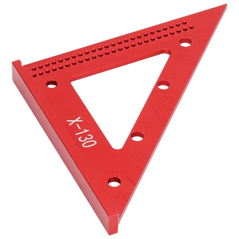 Woodworking Triangle Ruler Aluminum Alloy 5.1in Carpentry Square with Clear Scale - Durable Light Weight Design, 45 and 90 Degree Angles for Framing and Roofing - Image 2