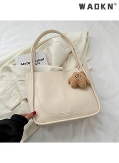 Autumn and Winter New Retro Large Capacity Commuting Bag Women's Textured Handbag & Messenger Bag Multi-functional Casual Bag（white）