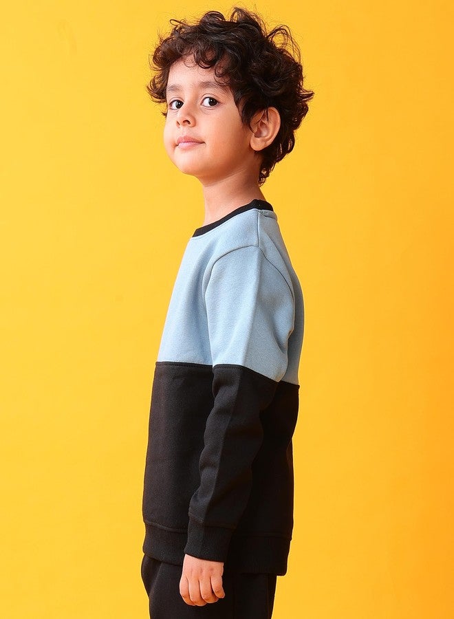 ANTHRILO Black Blue Interlock Boys Fleece Sweatshirt - Black | 10-12 Years - Image 4