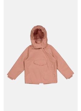 Tchibo Toddlers Girl Hooded Plain Thermal Jacket, Pink  - Image 1