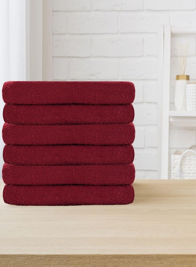 SupremePlus Luxury Hand Towels - 550 GSM, 16x27 Inch, Pack of 6, 100% Ring Spun Cotton - Soft & Highly Absorbent Salon Towels for Gym, Spa, Face, Hotel & Guest Use - Red - Image 4