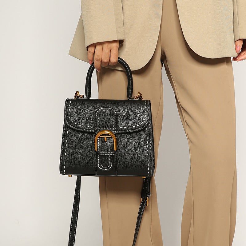 Bag Women'S Trendy Shoulder Crossbody Bag Saddle Bag Horseshoe Buckle Women'S Bag Kelly Bag Women'S Vintage Handbag - Image 2