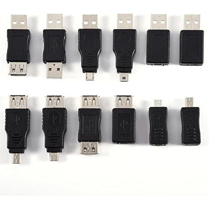 rayihni مجموعة محولات USB، مجموعة متنوعة من محولات USB2.0 المختلفة، محولات ذكر وأنثى صغيرة - Image 1