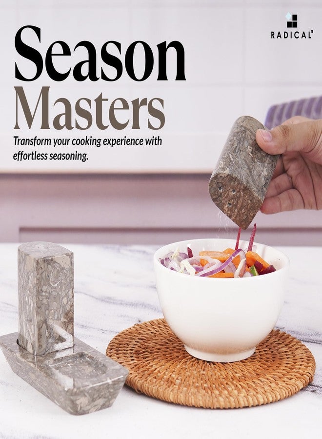 Radicaln Marble Salt and Pepper Shakers 2.5" Oceanic Handcrafted Stone Saleros Spice Set for Kitchen Table, Pink Salt Holder, Farmhouse Kitchen Decor, Elegant Home Essentials - Image 2