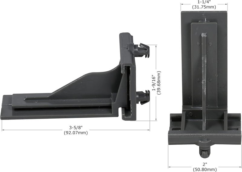 DTC 20 Pack Rear Mounting Brackets Heavy Duty Drawer Slide Socket Plastic Grey Color for Undermount Drawer Glides with Lengths 12"(305mm), 15" (381mm), 18" (457mm), and 21" (533.5mm) - OGA03 - Image 4