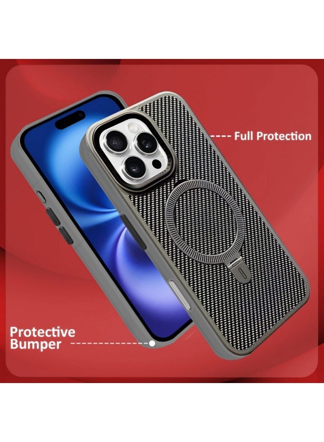 MagSafe Compatible Shockproof Case for iPhone 12 Pro – Carbon Fiber Texture, Slim Protective Cover with Wireless Charging Support (Grey) - Image 3