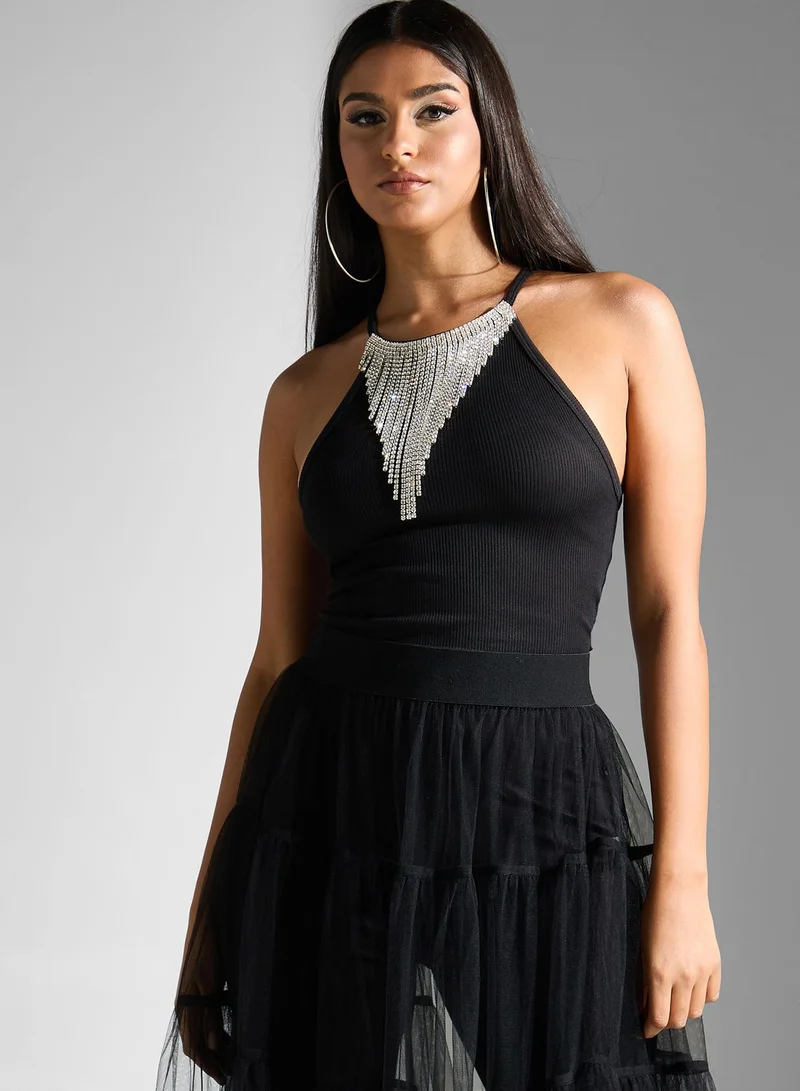 Ella Limited Edition Embellished Neck Top