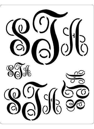 Designer Stencils - Designer Stencils Customized Monogram Stencil Set - 4 Sizes on One 10 Mil Mylar Sheet - Image 1