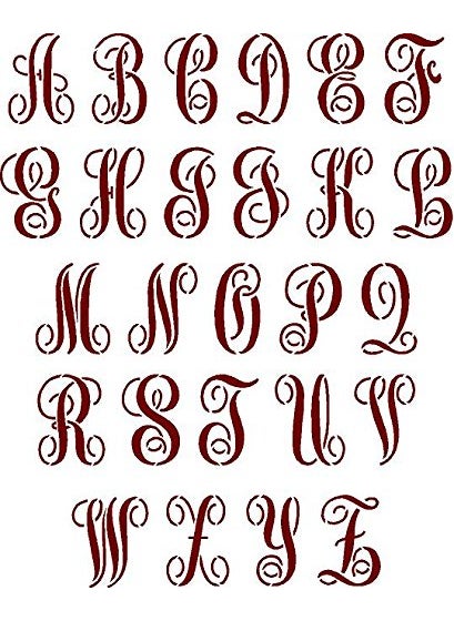 Designer Stencils - Designer Stencils Customized Monogram Stencil Set - 4 Sizes on One 10 Mil Mylar Sheet - Image 1