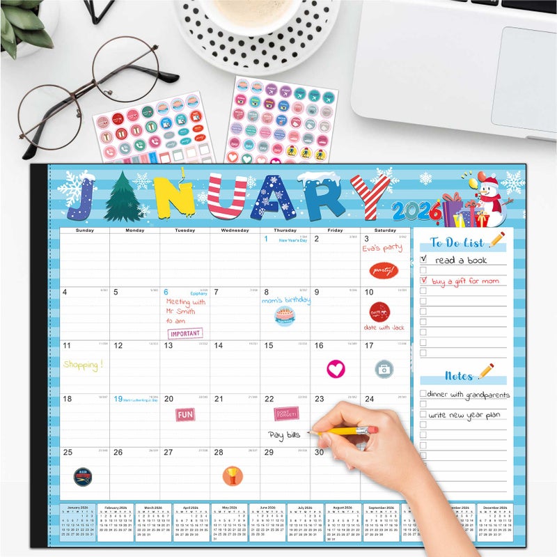 Lateefah Desk Calendar 2026, Large 22'' x 17'' Desk Calendar 2026-2027, 18 Month Desktop Calendars for Home & Office, Use Jan 2026 to June 2027 - Image 3