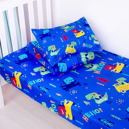UOMNY Crib Bedding Set for Boys-3 Piece Dinosaur Baby Boys Crib Bedding Sets with Baby Comforter Crib Sheet Pillowcase,Nursery Bedding Set - Image 4