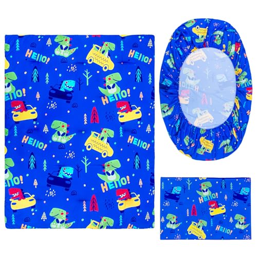 UOMNY Crib Bedding Set for Boys-3 Piece Dinosaur Baby Boys Crib Bedding Sets with Baby Comforter Crib Sheet Pillowcase,Nursery Bedding Set - Image 2