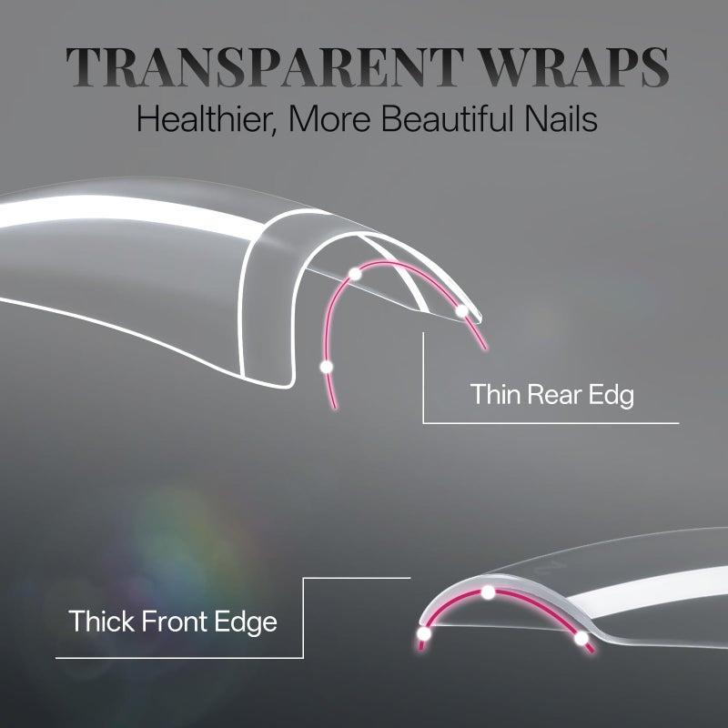 krofaue Nail Tips Lady French Style Acrylic Artificial Half Cover False Nail Tips with Box Ideal for Salons and Home DIY Manicure,10 Sizes,1000PCS (Natural and Clear) - Image 3