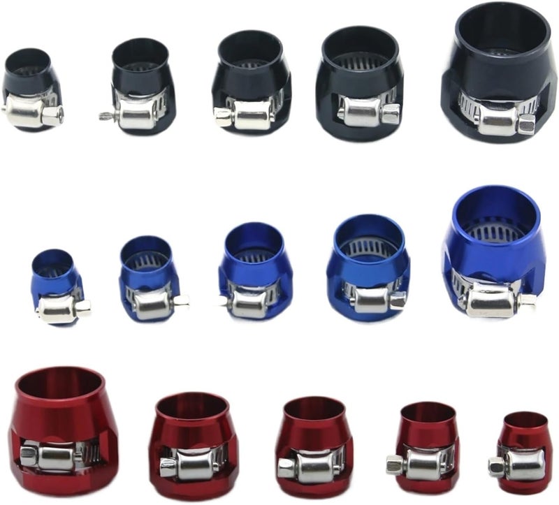 Hose Finisher Clamp 10PC Car Hose Finisher Clamp Radiator Modified Fuel Pipe Clip Buckle for Fuel Oil Gas Water Hose Tube(AN6 Red) - Image 4