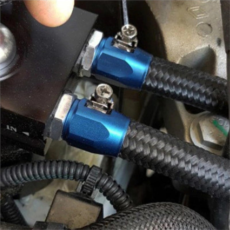 Hose Finisher Clamp 10PC Car Hose Finisher Clamp Radiator Modified Fuel Pipe Clip Buckle for Fuel Oil Gas Water Hose Tube(AN6 Red) - Image 3