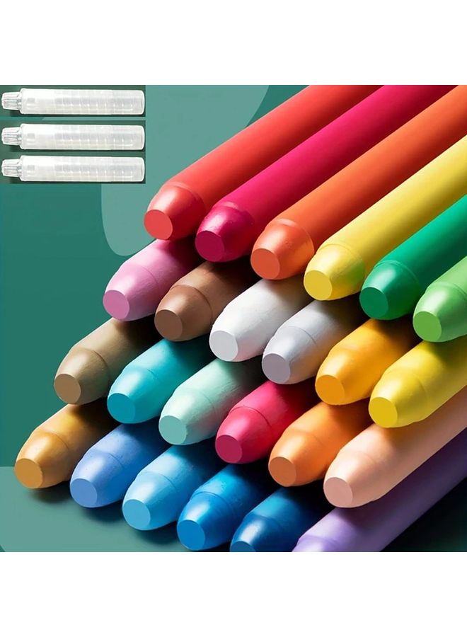 7Pcs Water Erasable Chalk Set 24 Colors With Protective Case For Blackboard Painting - Image 3