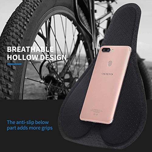 Alexvyan Imported Soft Bicycle Silicone Gel Saddle Cover (11 * 7.5 Inch) Cycling Cushion Pad City Cycle seat Cover Gym Cycle Gel Cover -Fits Narrow/Slim Seats (Orange) - Image 2