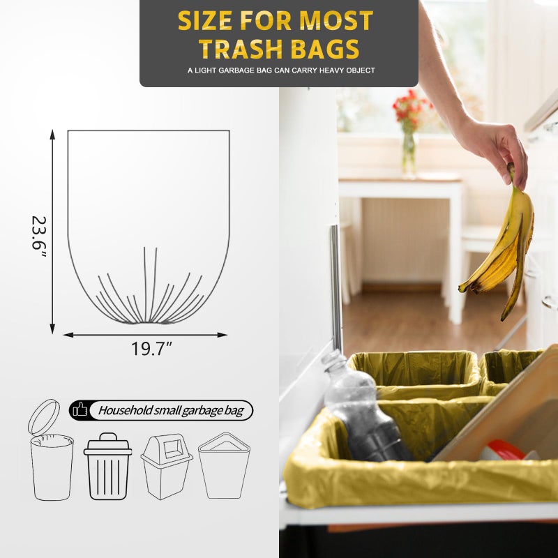 IDEMAYA 4-6 Gallon Gold Small Trash Bags 4 Gallon up to 6 Gallon Strong Garbage Bags Strong Disposable, Unscented Leak-proof Trash Bags for Cars Boat Office Bathroom Bedroom Kitchen Waste Basket Liner - Image 5