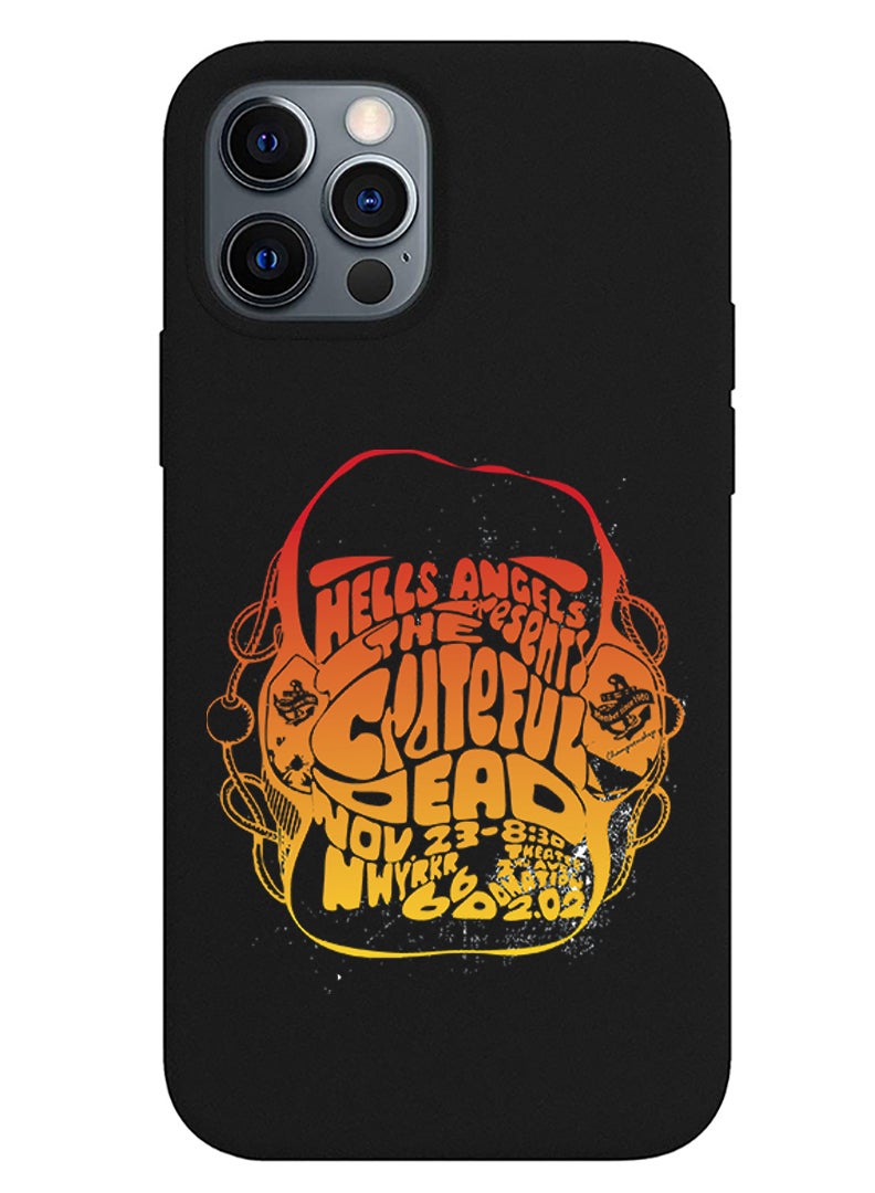 Theodor Protective Slim Fit Case Liquid Silicone Cover with Full Body Protection Anti-Scratch Shockproof Case For iPhone 12 Pro Black  - FORZA299 Colourful Skull copy - Image 1