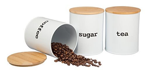 Good Cooking Kitchen Canister Set of 3 – Airtight Food Storage Jars with Bamboo Lids – Sugar, Tea, Coffee Containers – Pantry Organizer Set – Modern Countertop Decor – Holiday Gift Idea - Image 3