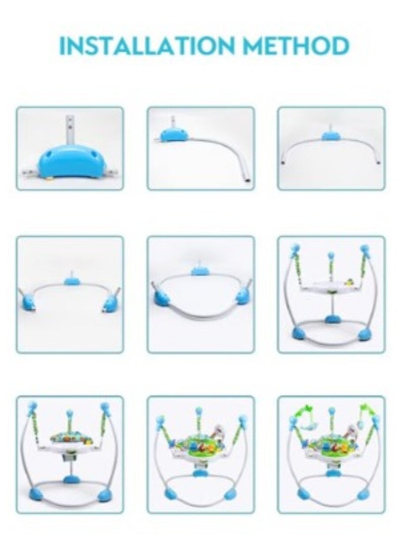 FULL JOY - Baby Activity Jumper Bouncer, Infant Activity Center With Music, Lights And Sounds - 3 Adjustable Heights, 360° Rotation - Image 1