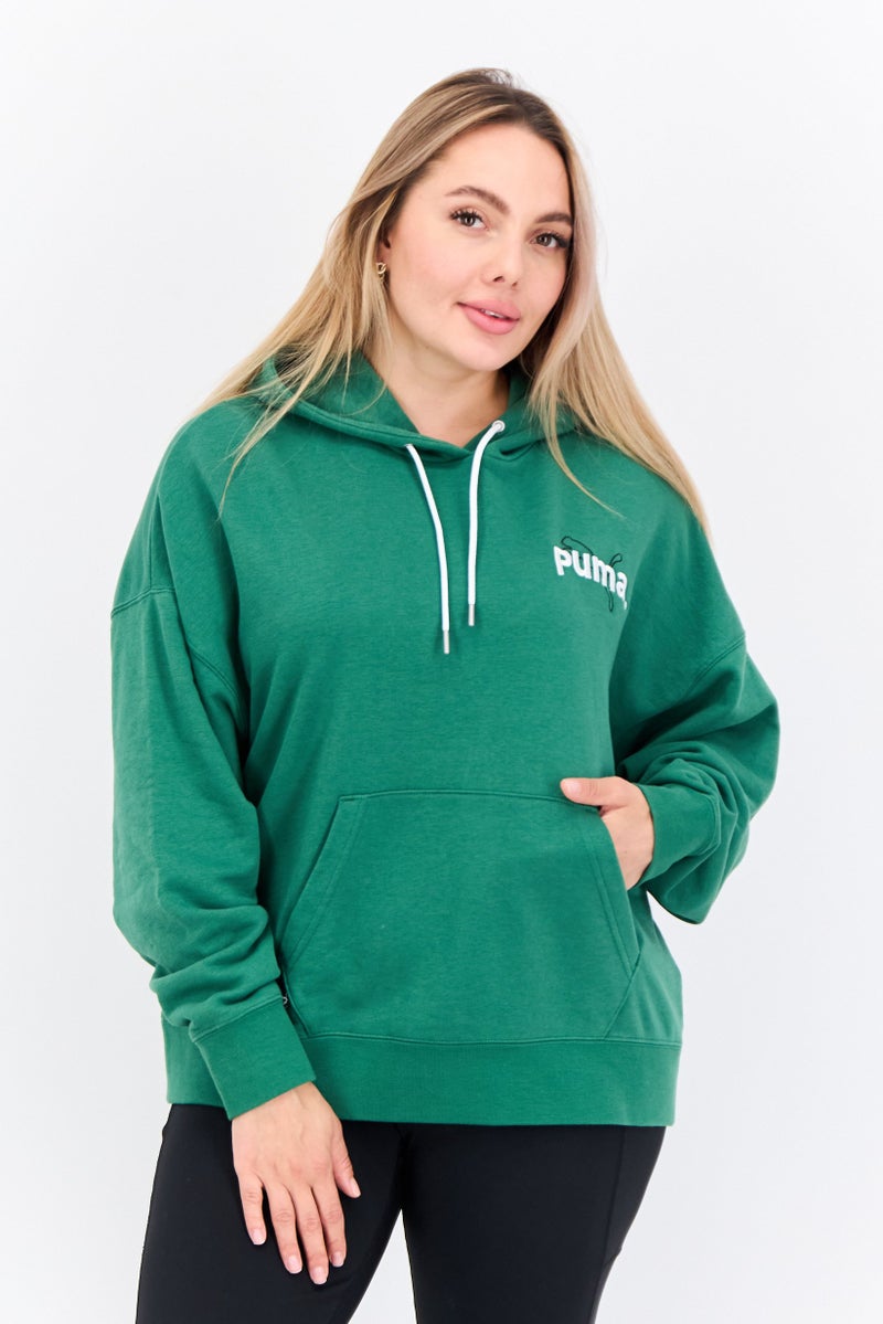 PUMA Women Sportswear Fit Long Sleeve Outdoor Sweatshirt, Green - Image 1