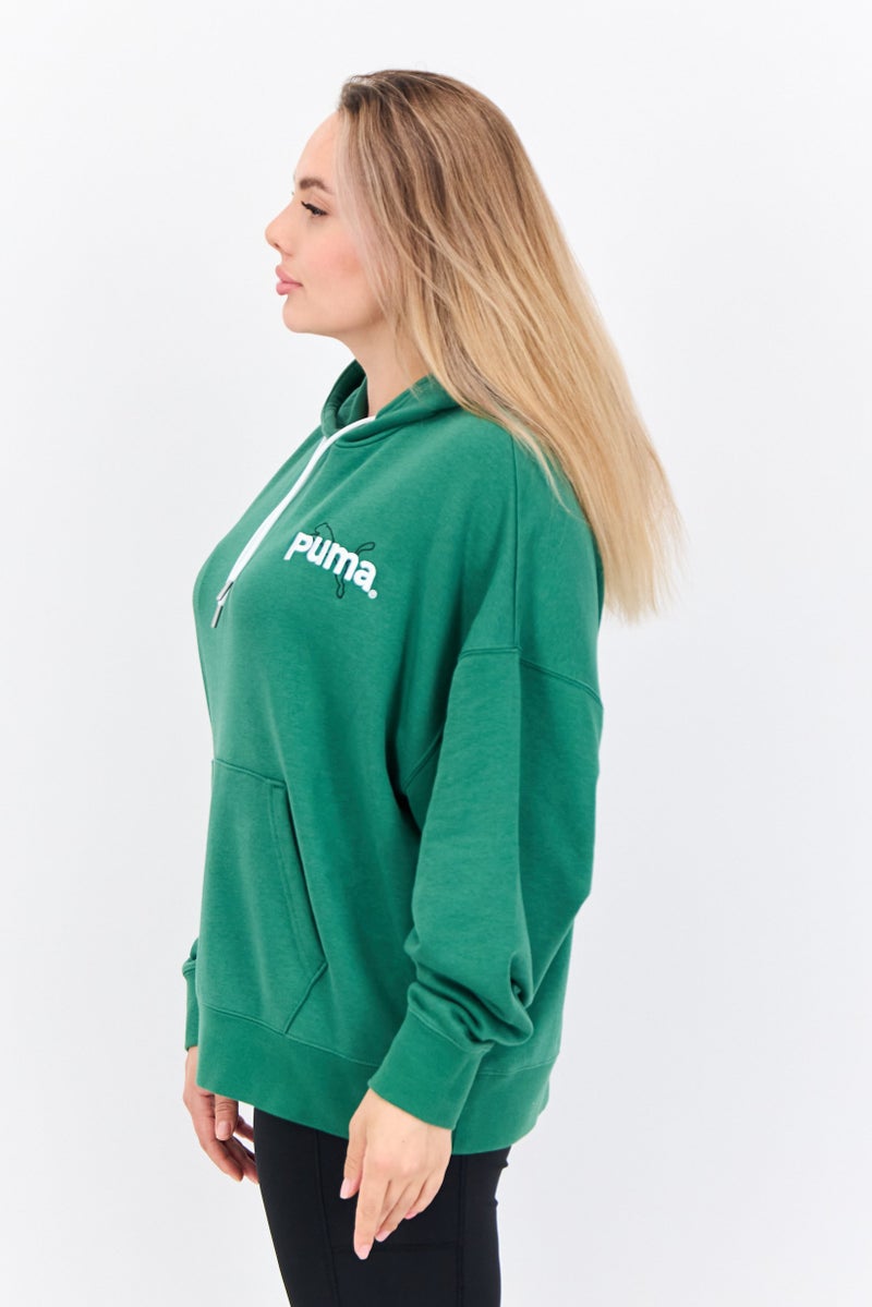 PUMA Women Sportswear Fit Long Sleeve Outdoor Sweatshirt, Green - Image 2