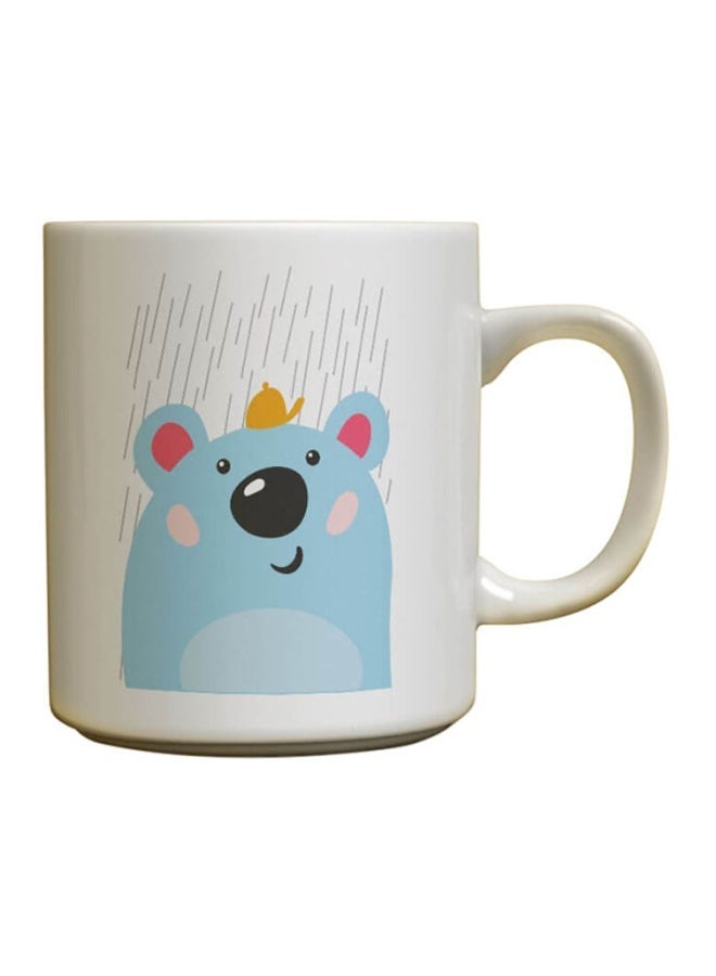 Bear Beautiful Printed Coffee Mug White/Blue/Pink 12ounce