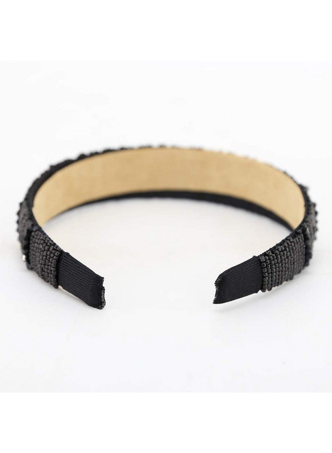BTWTRY Black Broadside Hand Made Crystal Headband Fashion Lssuing Boutique Press Hair Headband for Woman and Girl Hair Accessories (Black) - Image 4