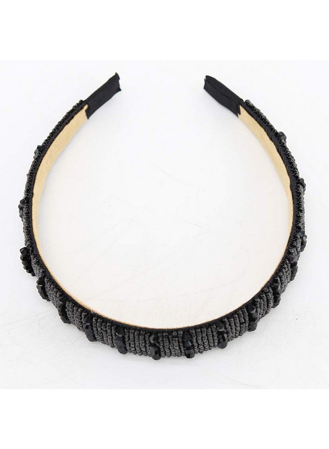 BTWTRY Black Broadside Hand Made Crystal Headband Fashion Lssuing Boutique Press Hair Headband for Woman and Girl Hair Accessories (Black) - Image 3