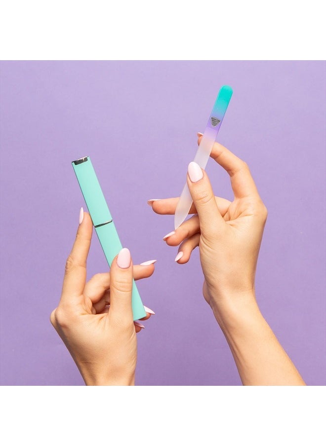 Bona Fide Beauty - Czech Glass Nail File with Case, Pastel Green Violet Crystal Nail File for Natural Nails by Bona Fide Beauty Czech Glass - Image 1