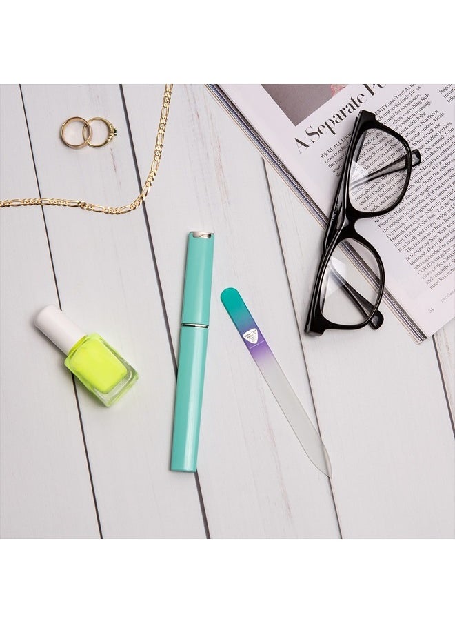 Bona Fide Beauty - Czech Glass Nail File with Case, Pastel Green Violet Crystal Nail File for Natural Nails by Bona Fide Beauty Czech Glass - Image 1