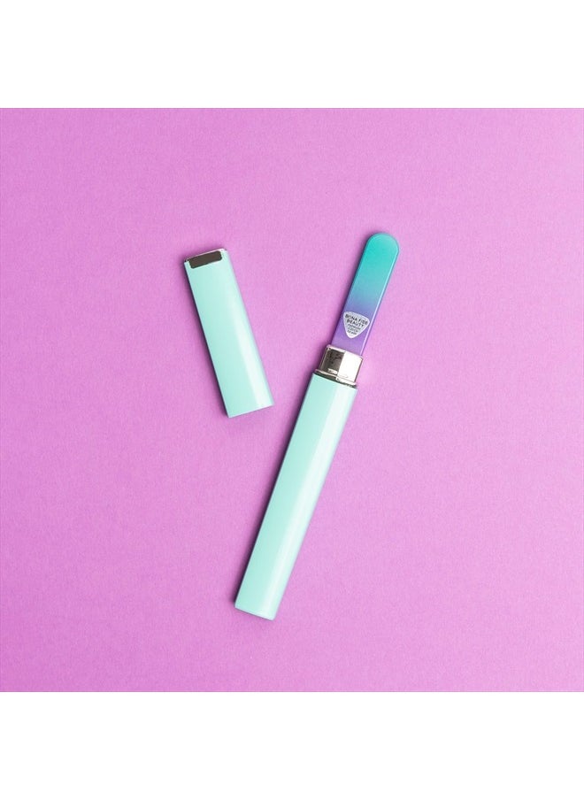 Bona Fide Beauty - Czech Glass Nail File with Case, Pastel Green Violet Crystal Nail File for Natural Nails by Bona Fide Beauty Czech Glass - Image 1