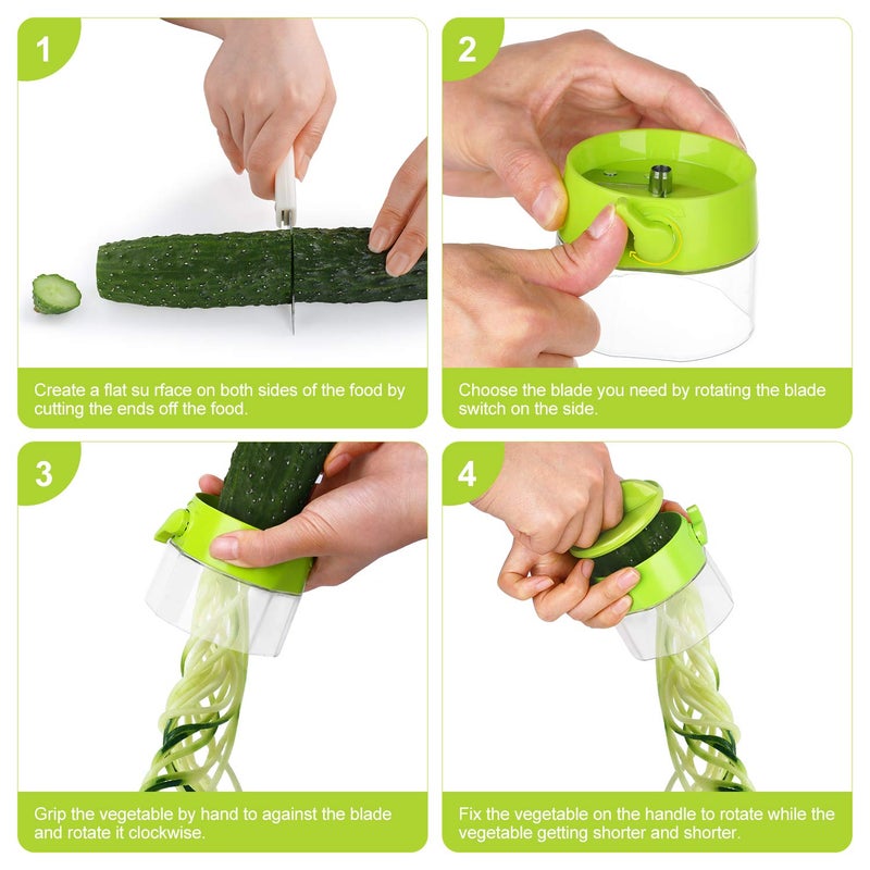 Sedhoom Direct Spiralizer for Veggies, 4 in 1 Zoodles Spiralizer, Zucchini Noodle Maker, Zucchini Spiralizer for Veggies Noodles  - Image 5