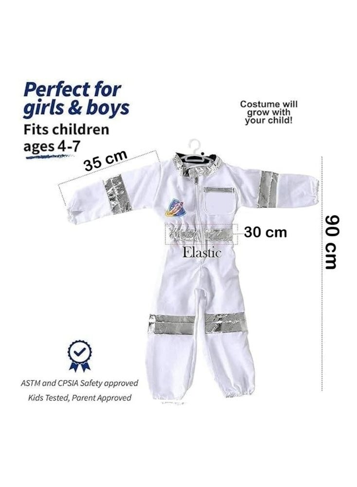 بريميم زي رائد الفضاء للأطفال – بدلة فضاء بيضاء للأولاد والبنات من عمر أربع إلى سبع سنوات - Image 2