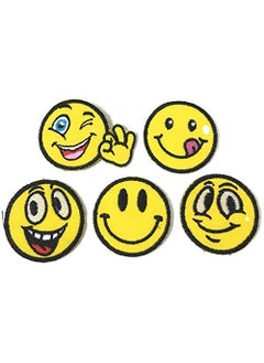 DaSync SYNC Patches for Clothes Jeans Smile Smiley Patch Emoji Jackets Biker Badges for Bags Kids Baby Shower 5 Pieces Clothes Dresses Decoration Craft sew stitich on Clothes Paste on Fabric DIY Sweater 