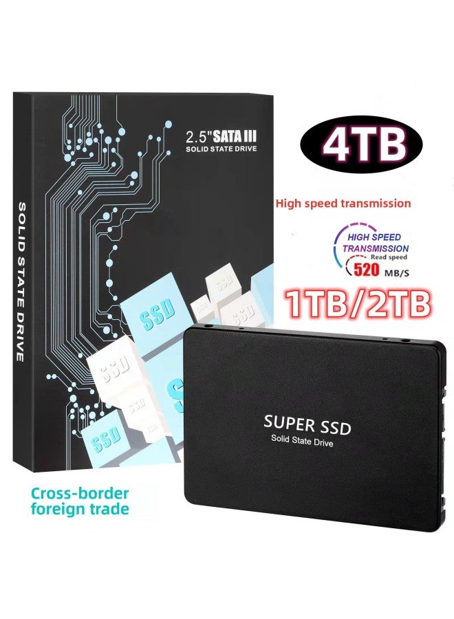 Hot Solid-state Drive SSD Expansion Upgrade 1TB/4TB Notebook Desktop Universal 2.5 "SATA3-Capacity:2tb (capacity Expansion And Upgrade)-Interface:Black  - Image 1