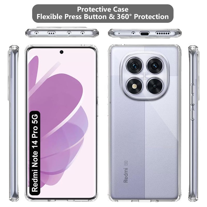 Nishtech غطاء خلفي شفاف هجين ناعم رفيع مضاد للغبار مع حماية الكاميرا لهاتف Redmi Note 14 Pro 5G و Poco X7 5G - Image 2