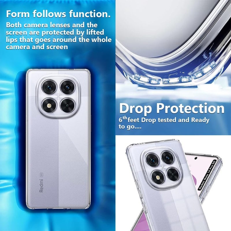 Nishtech غطاء خلفي شفاف هجين ناعم رفيع مضاد للغبار مع حماية الكاميرا لهاتف Redmi Note 14 Pro 5G و Poco X7 5G - Image 3