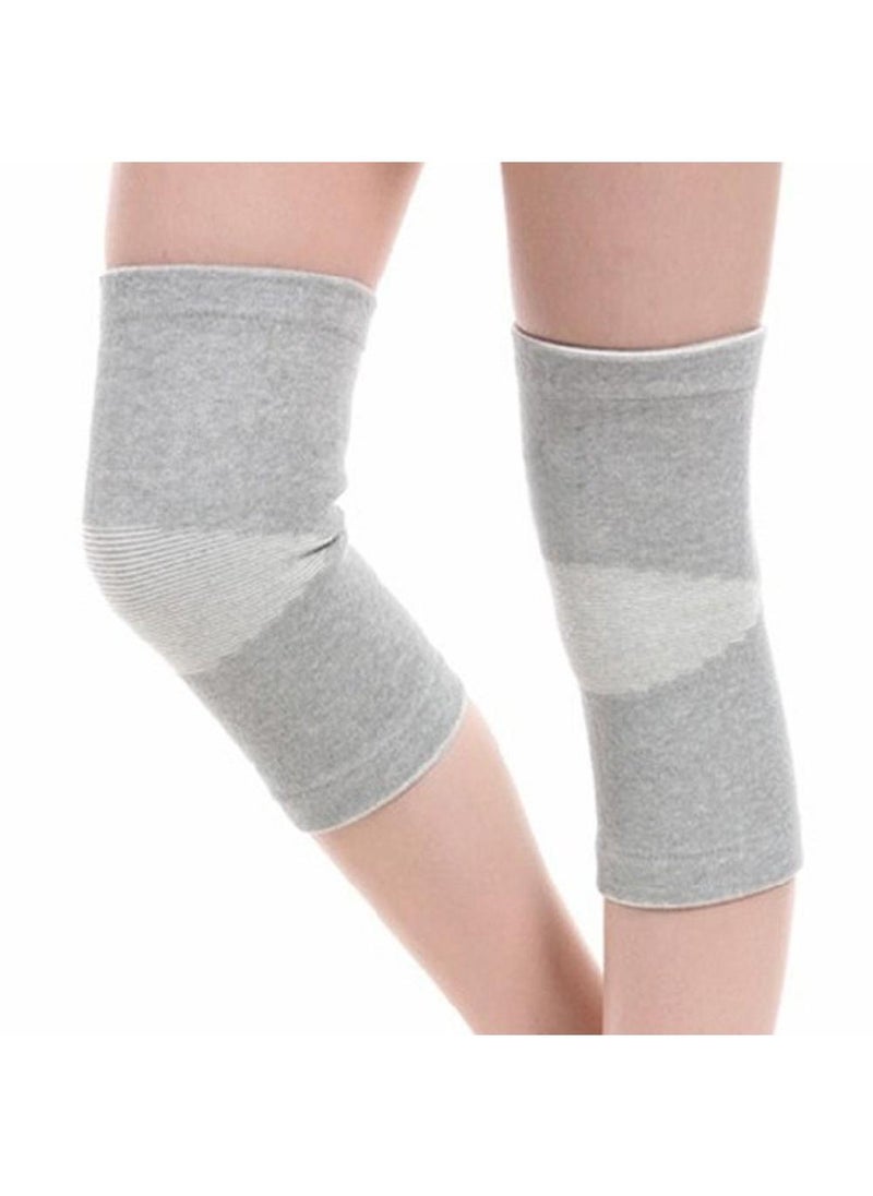Sweet seven Bamboo Fabric Knee Sleeves (One Pair) - Support, Circulation Improvement & Pain Relief - Sport Compression for Running, Arthritis Pain - Women & Men - Gray, Large  - Image 3